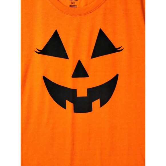 Smiling Pumpkin T-Shirt Orange Black Women's XL Halloween Top - Picture 4 of 4